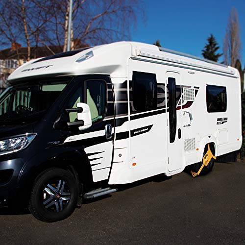 Maypole MP909 Stabile Radkralle, Gelb, Metall, Schlüsselschloss, Radkralle, Schloss