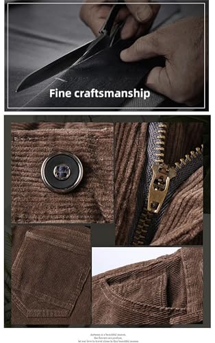 Men's Classic-Fit Corduroy Pant, Straight Fit Flat-Front Casual Chino Pants, Mens Black Dress Pants3