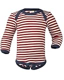 langarm Engel Baby Body langarm, Wolle maschinenw Natur (Rot/natur, 98-104)