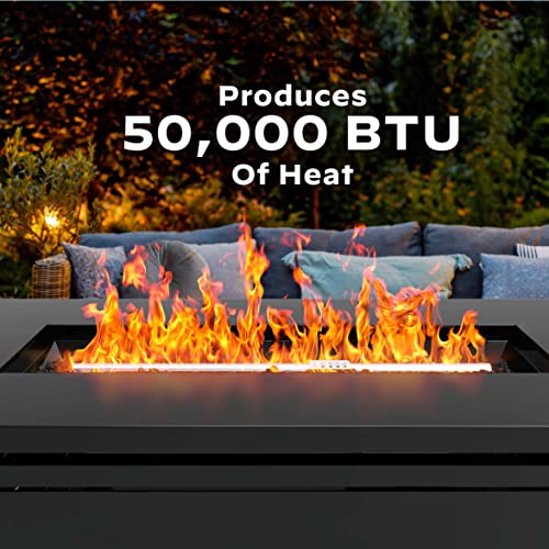 Ciays 42 Inch Gas Fire Pit Table, 50,000 Btu Propane Fire Pits For Outside With Steel Lid And Lava Rock, 2 In 1 Firepit Table For Gatherings Parties On Patio Deck Garden Backyard, Black #TOP2