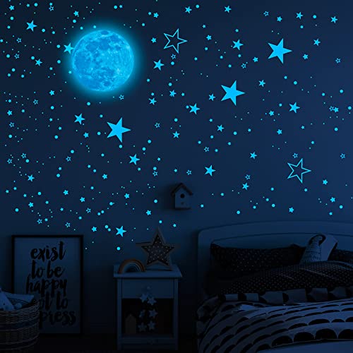 1049pcs Glow in The Dark Stars and Moon Wall Decals, Realistic Glowing Planet Mural Stickers for Ceiling, Removable Dots Starry Sky Shining Decoration for Kids Bedding Room Bedroom Party 1049pcs Glow in The Dark Stars and Moon Wall Decals, Realistic Glowing Planet Mural Stickers for Ceiling, Removable Dots Starry Sky Shining Decoration for Kids Bedding Room Bedroom Party