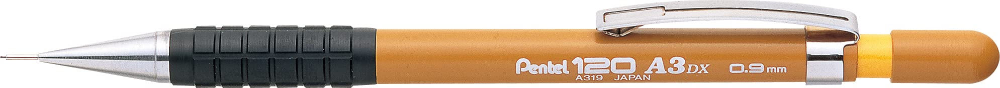 Pentel A300 - Portamine con impugnatura di gomma, 2 scatole di mine HB da 0,5 mm, confezione da 12 beige