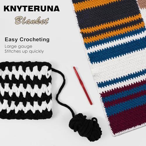 Image of #6 Super Bulky Blanket Yarn for Crocheting - 4 Skeins(Each 10.5oz /300g, 220yds /201m), Chunky Chenille Thick Plush Big Soft Yarn for Crocheting Knitting Blankets, Black
