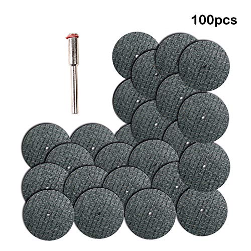 Resin Cutting Wheels Tool Kit, Resin Cut Off Wheels Disc, 25 / 100Pcs Cutting Wheels and 1pcs Mandrel, Rotary Tool Cutting Disc Accessories