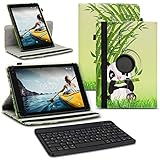 NAUC Tablet Hülle kompatibel für Medion Lifetab E Serie Tasche Bluetooth QWERTZ Tastatur Schutzhülle Keyboard Hülle, Tablet:Medion Lifetab E10312