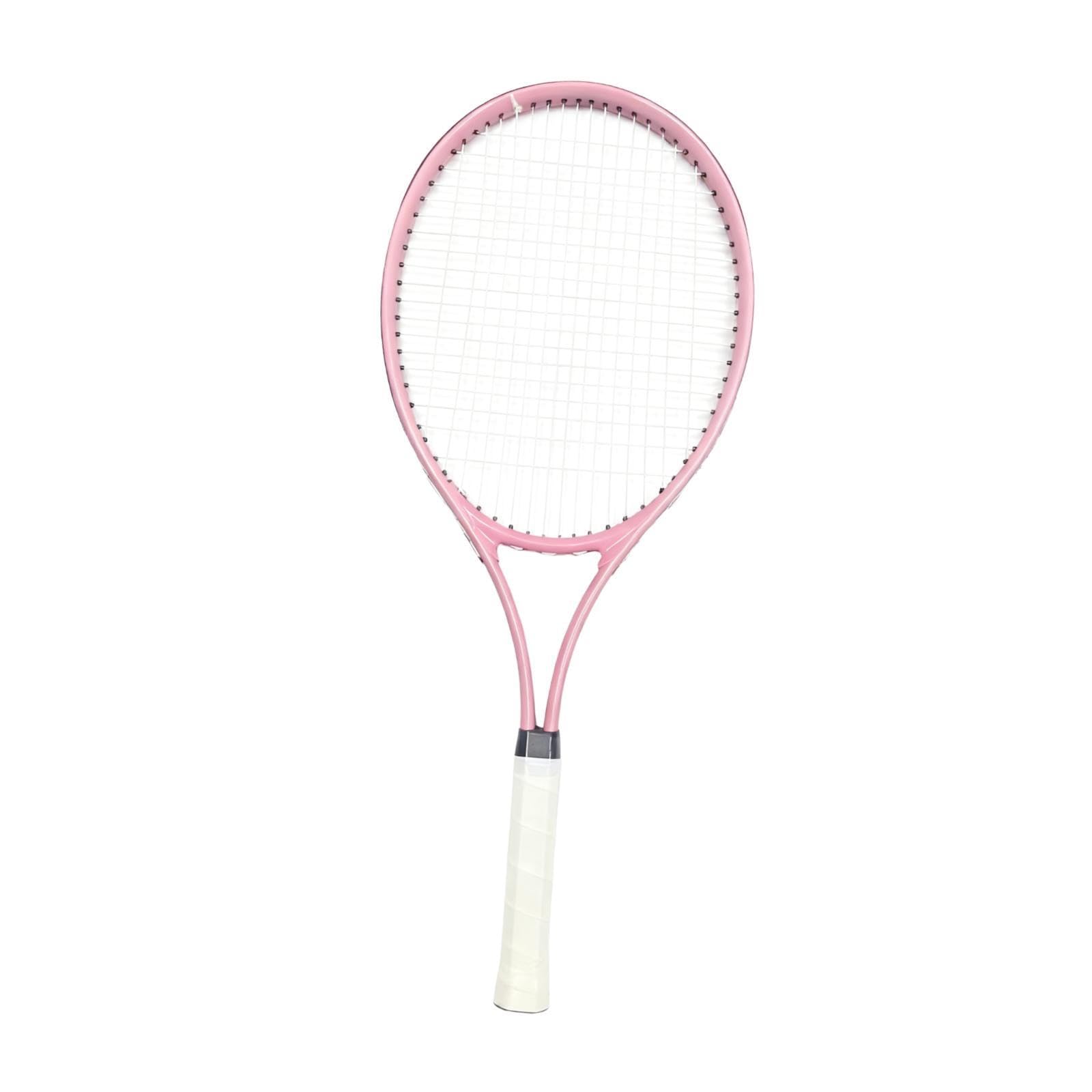 Racchetta da Tennis per Principianti Adulti, Comoda, Portatile, per Il Tempo Libero, L'allenamento, Leggera, per Giochi All'aperto, Esercizi I, Rosa