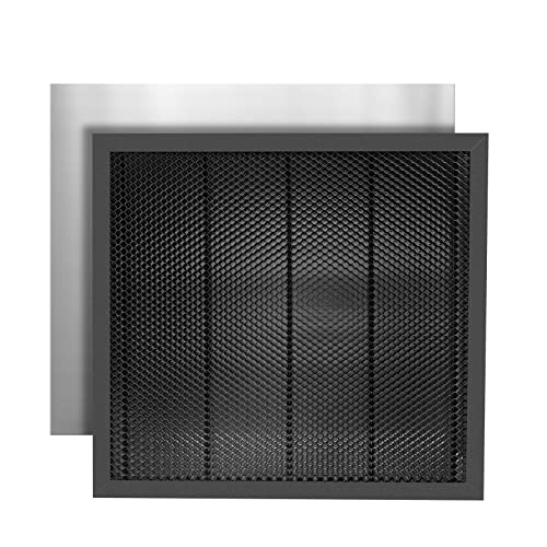 Twotrees Honeycomb Wabentisch für Laser Graviermaschine, 500x500x22mm(19.68"*19.68"*0.86") Waben Laser Arbeitsplatte, Tischschutz mit Aluminiumplatte, Kompatibel mit verschiedenen Graviermaschinen Cover