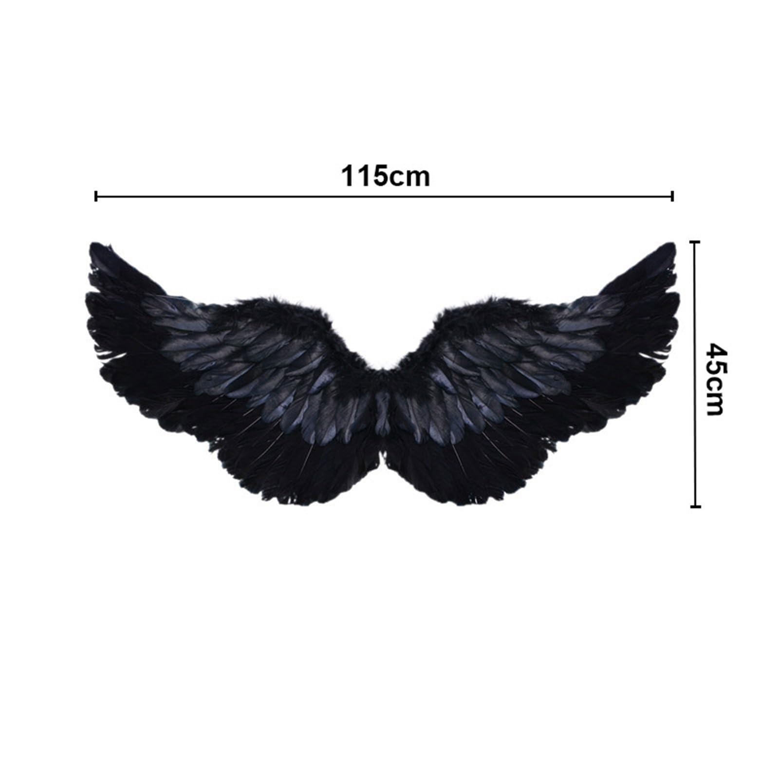 Generisch Engelsflügel Groß Damen Herren, Weiß Schwarzer Engel Kostüm, Angel Wings, Engel Flügel, Faschingskostüme Engel und Teufel Flügel Kostüm für Karneval Halloween Fasching Cosplay (Orange)
