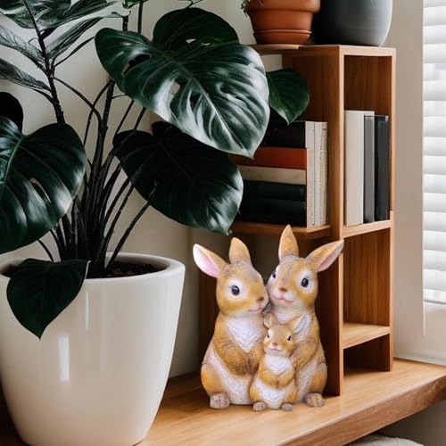 Statue de lapin d'extérieur compacte et légère pour décorer sans effort balcons et parterres - 5