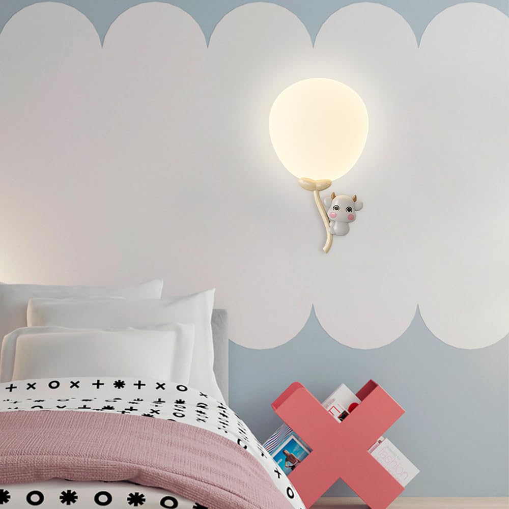 Balon LED Kinkiet Śliczny Zwierzę Kreskówka Małpa Krowa Uchwyt Ścienny 12 W Przewodowe Kinkiety Do Sypialni