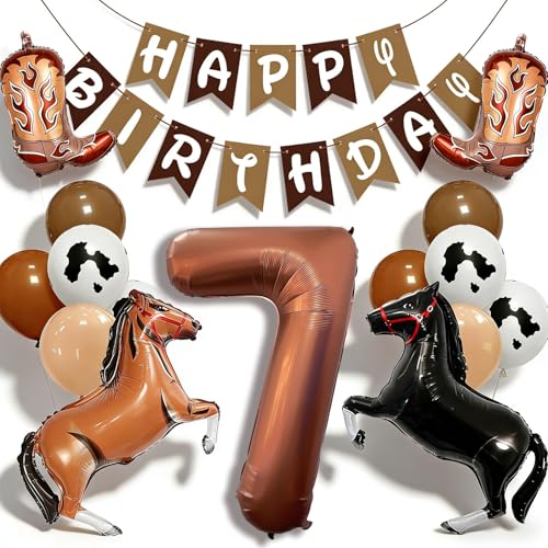 Ballons marron en forme de cheval de cowboy pour décoration anniversaire facile