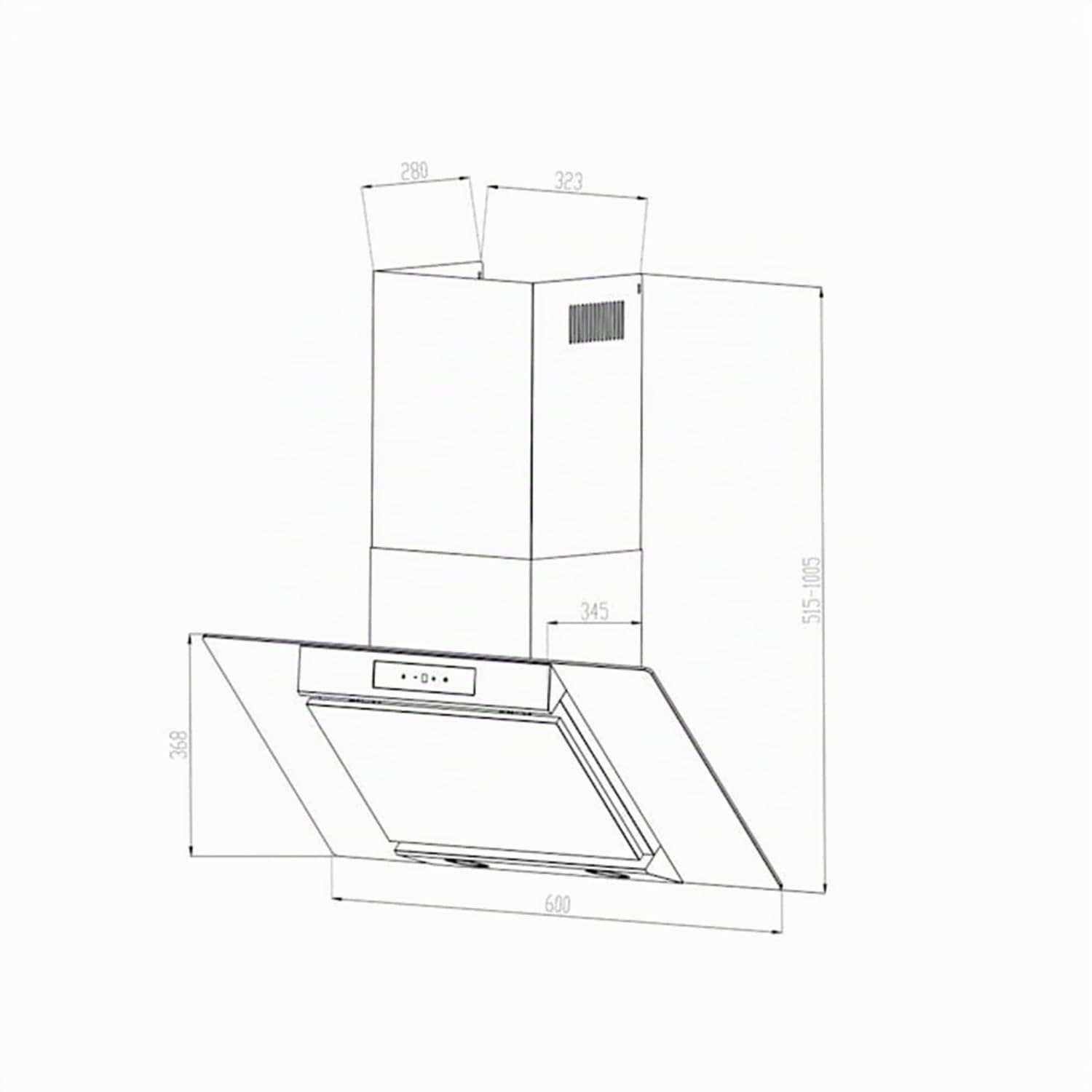 KLARSTEIN Balzac Cappa Inclinata - Ricircolo/Scarico, Silenziosissima, Pannello tattile, Luce LED, Filtro Antigrasso, Potenza di Scarico: 604 m³/h, 250 W, Argento, Tipo: Balzac Silent, 60 cm