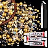 ✦PREMIUM QUALITY: Our flatback pearls and rhinestones are made of high-quality ABS and resin. Each flatback pearl bead looks shiny and elegant, and the rhinestones have a shiny and colorful AB surface. They are safe and durable, bringing a sparkling ...