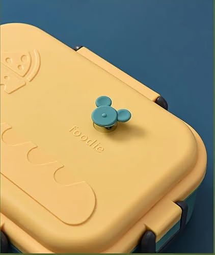 Emistarr Lonchera bento, aislada, térmica, de acero inoxidable, a prueba de fugas, con 2 compartimentos, contenedor de alimentos con control de