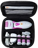 Foot Love Electric Rechargeable Pedicure Tool with 4 Rollers and Travel Case - Pink