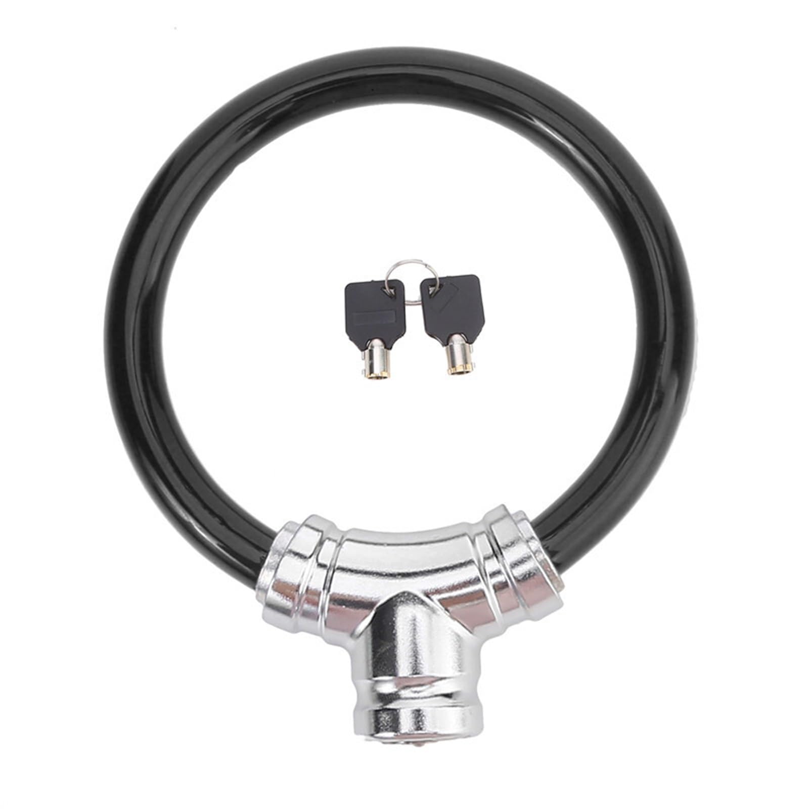 Arupmn Black Chain Lock Motorcycle U-Lock Waterproof Anti-Theft Lock Wire Rope Safety Motorized Scooter Mountain Motorcycle Handlebar Lock(Black)