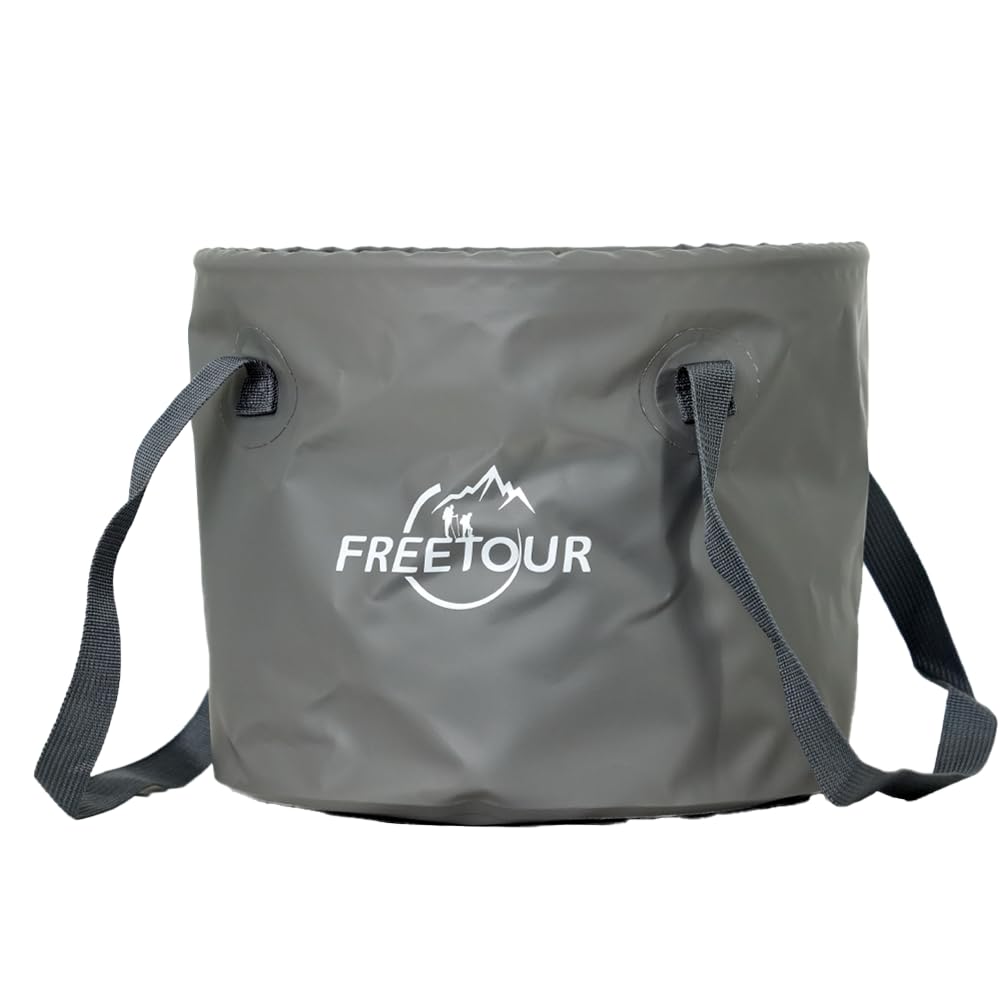 Baiao Collapsible Bucket 5 Gallon, Portable Collapsible Bucket with Handle, Folding Water Container for Fishing Camping Beach Hiking Home Travel Car