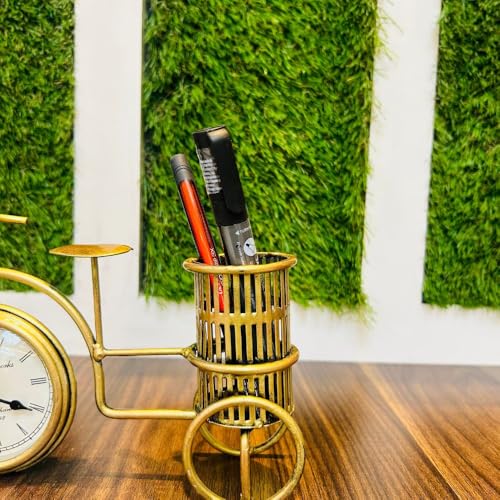 Image of Metal Decorative Multipurpose Cycle with Clock Antique Metal Decorative Modern Home Decorations for Home Office
