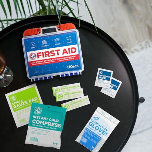 Be Smart Get Prepared 110 pc First Aid Kit: Clean, Treat, Protect Minor Cuts, Home, Office, Car, School, Business, Travel, Emergency, Outdoor, Camping & Sports, FSA/HSA (Packaging may vary) - Image 6