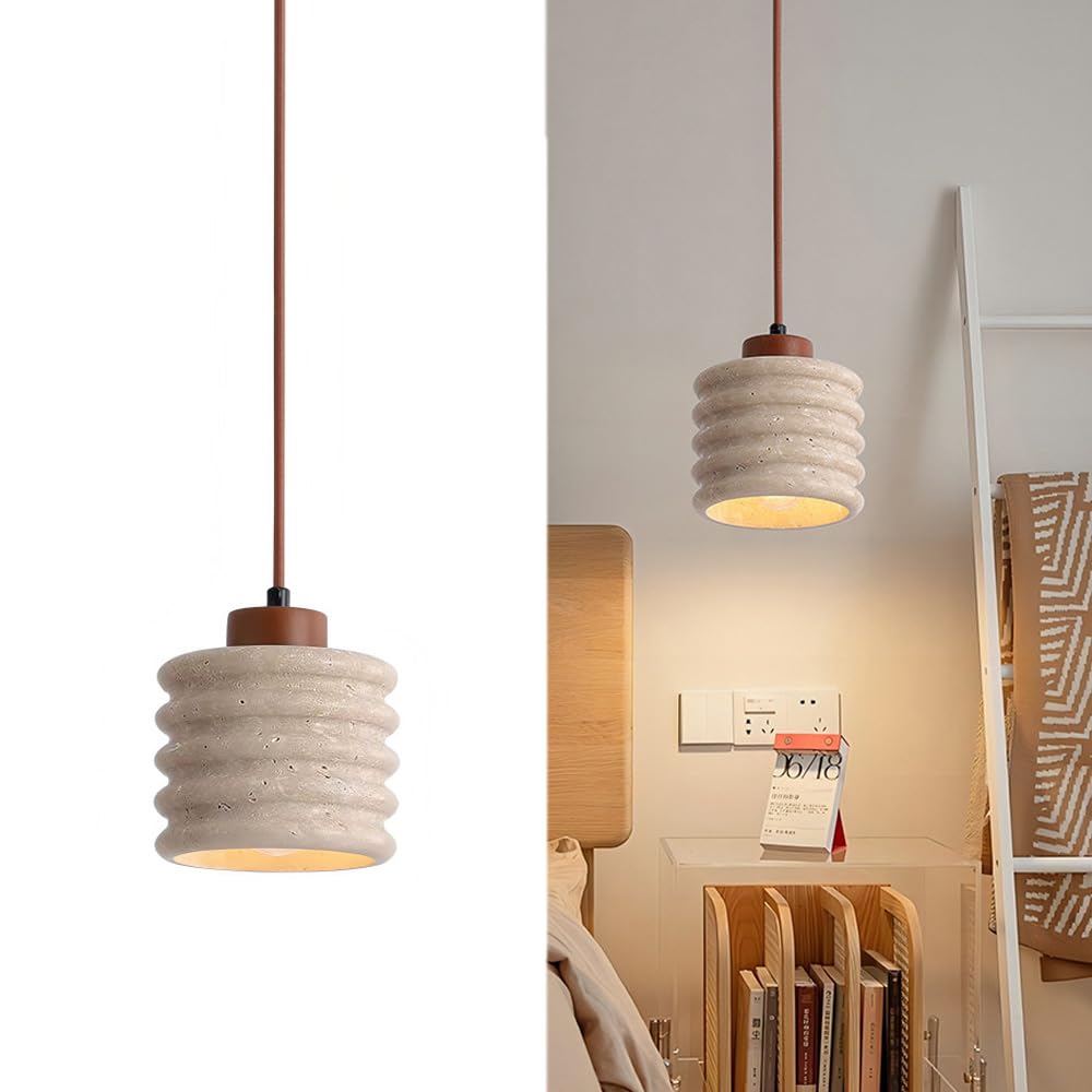 Suspension travertin jaune réglable pour corriger le manque de lumière du salon