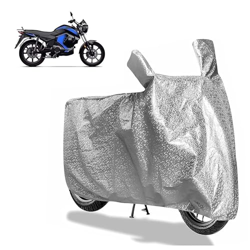 Image of Sulfar Bike Cover for Revolt RV400 / RV1 (EV) (Electric Motorcycle) | Waterproof, Dustproof & UV Protected | All Weather Two Wheeler Cover (Silver) New 2026 Variants