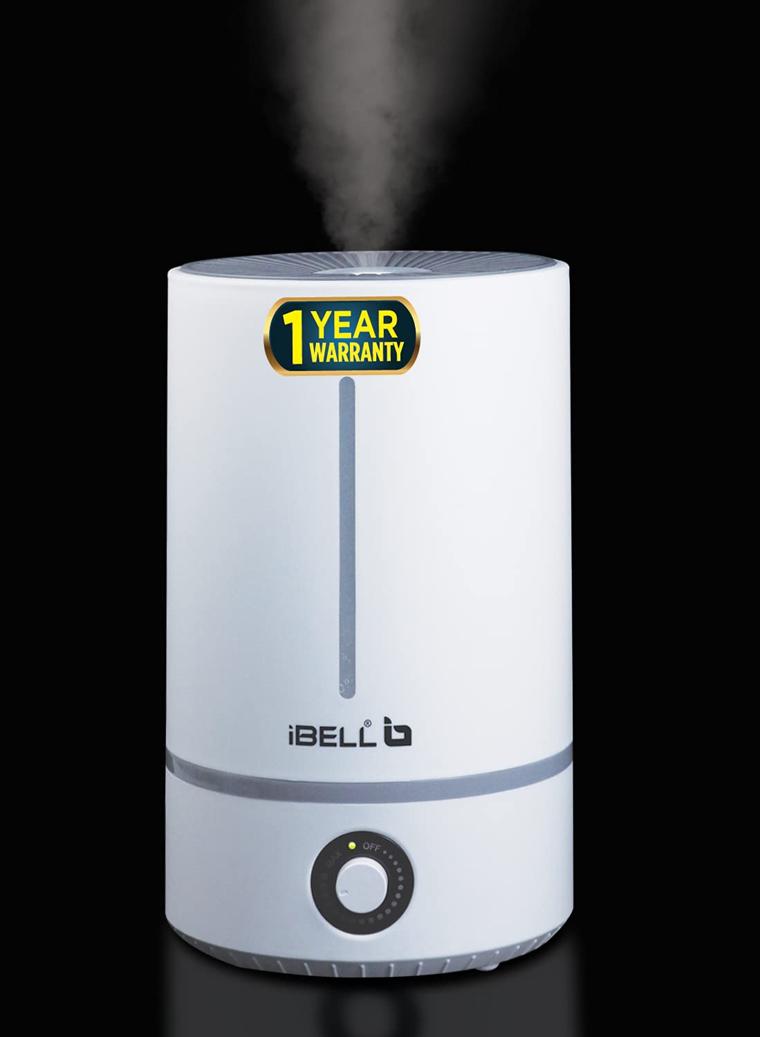 iBELL HU600B Humidifier & Essential Oil Aroma Diffuser with Cool Mist, 6 Litre large capacity, for Home, Office, Bedroom, Baby Room, with Adjustable Knob to Control Mist (White)