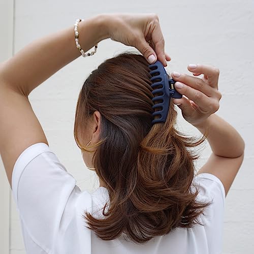 Pinzas grandes para el pelo en colores mate - pack de 4 negro miniatura 6
