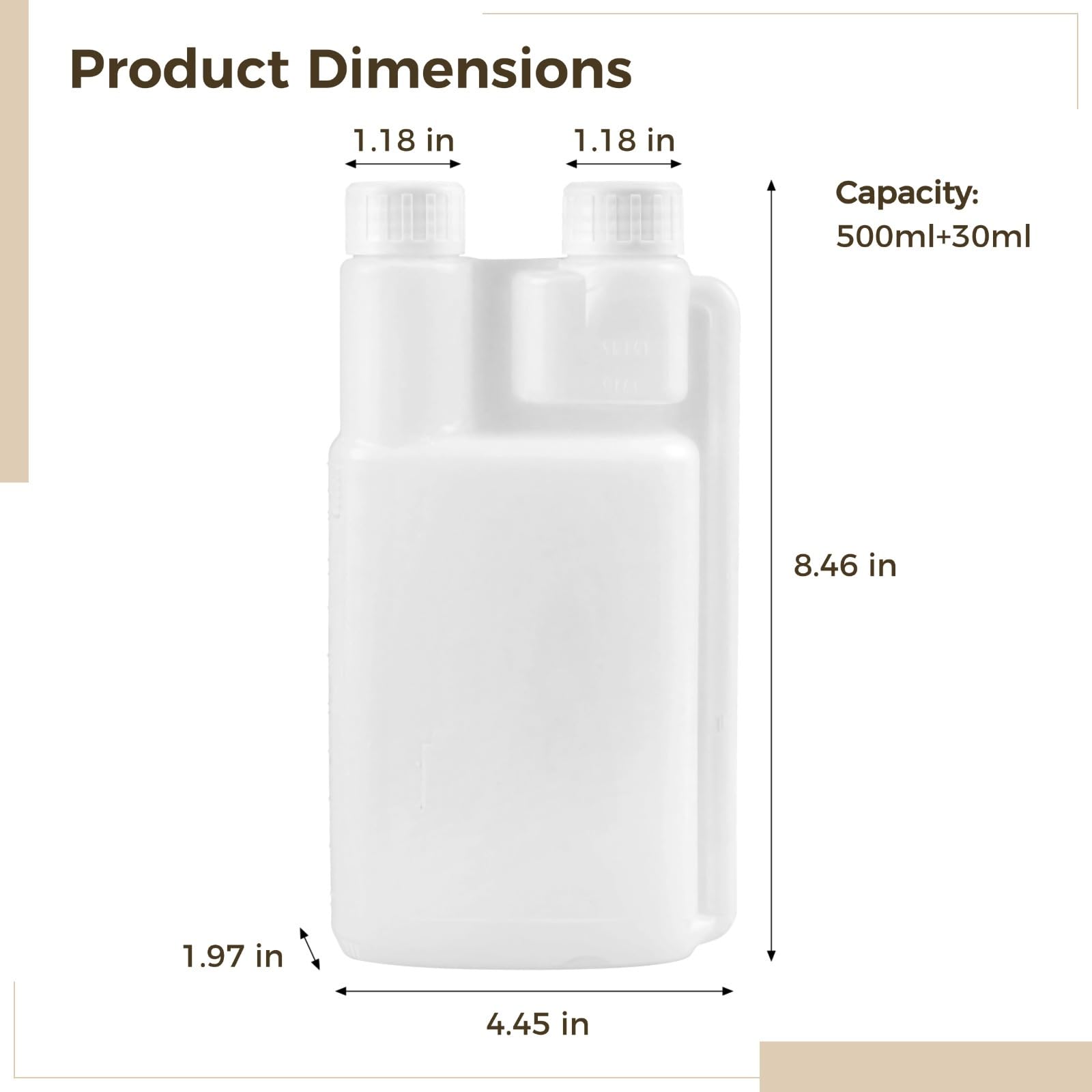 Doppelhalsflaschen, Kunststoff-Messflaschen, 480 ml + 28 ml Fassungsvermögen, perfekt für Outdoor-Aktivitäten, tragbares und starkes Design für Likör, 12 Stück