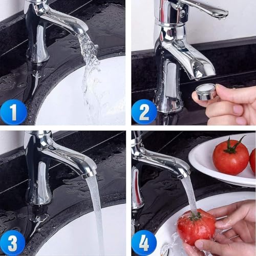 Image of TECHTEST Energy Saving Male Brass Shell Tap Aerator (PACK OF 1) 22 mm, Kitchen Water Saving Tap Filter Nozzle, Foam Tap Flow Control Cap,WATER AERATOR