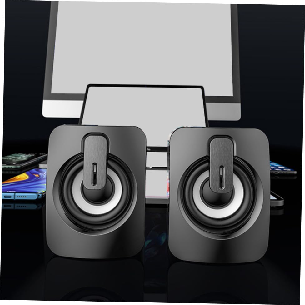 Altavoces de escritorio con subwoofer USB, luz RGB colorida y sonido envolvente portátil 5
