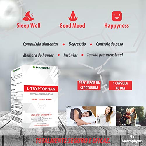 Triptofano (L-Tryptophan) 600Mg 30 Capsulas