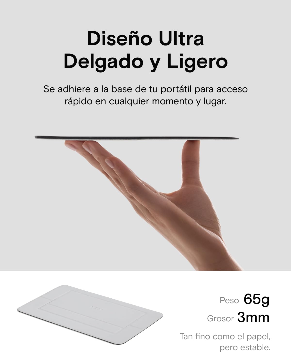 MOFT Soporte para computadora portátil, Soporte Adhesivo de refrigeración para portátil con Flujo de Aire para disipación de Calor con 2 ángulos de visión Ajustables, Soporte Plegable y portátil