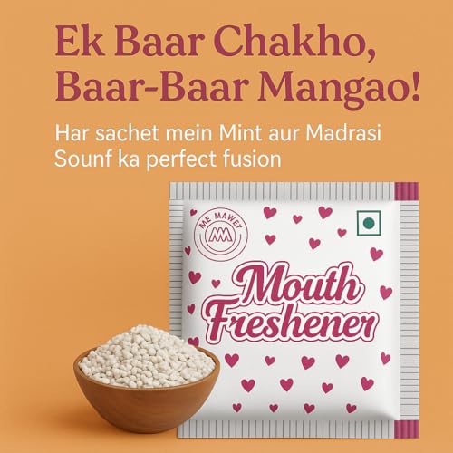 Image of Mr. Mawaa Mint Madrasi Mukhwas 900 Sachets | Refreshing Mint Flavored Saunf Mukhwas | Indian Mouth Freshener | Sweet & Tasty After Meal Digestive | Travel Friendly Sachet Pack