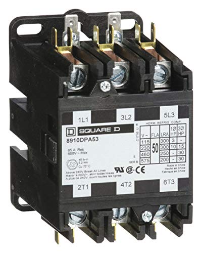 Square D 24VAC Definite Purpose Contactor; No. of Poles 3, 50 Full Load Amps-Inductive