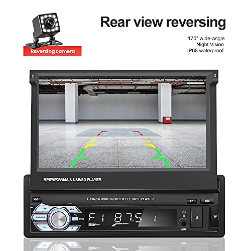 Radio para auto con pantalla táctil retráctil de 7 pulgadas miniatura 6