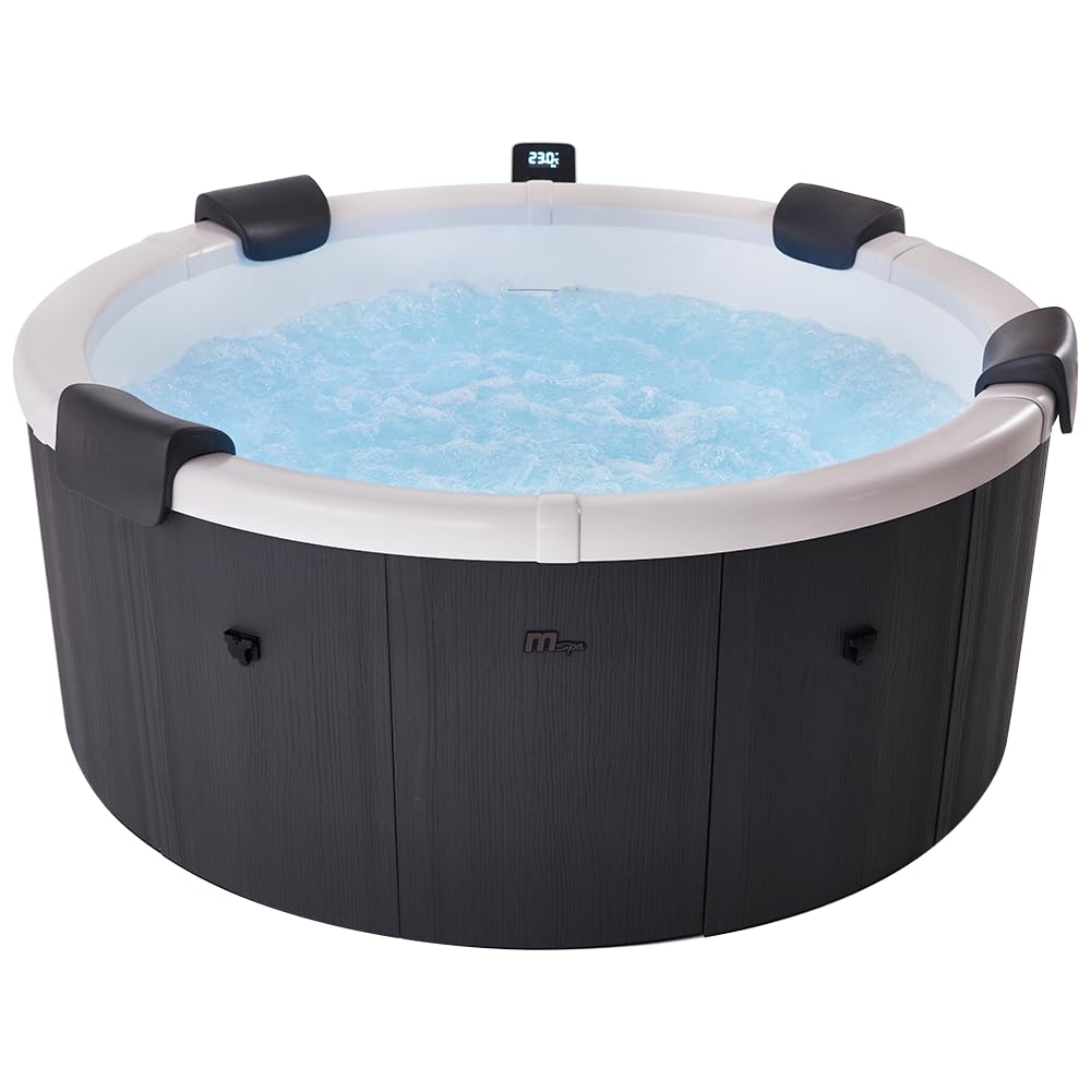 TEMPO STYLE - Vasca Idromassaggio Rotonda MSpa Denver | 1.82 Ø x 0.70 H | 130 getti d'aria massaggianti | 8 Idrogetti | Riscaldatore | Copertura termica inclusa