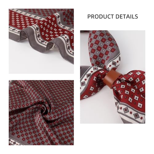 Image of 27.5 Inches Square Silk Feeling Neck Scarf for Men Necktie Silk Bandanas Pocket Square Cowboy Scarves