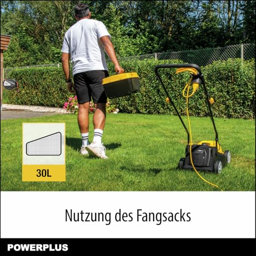 Powerplus Tondeuse Gazon Electrique POWEG62205 Tondeuse a Gazon de 1300 W 320 mm O avec Ramassage et Ejection Arriere