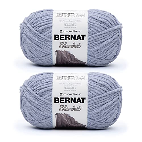 Bernat Baby Blanket 300g Cornflower Yarn - 2 Pack of 300g/10.5oz - Polyester - 6 Super Bulky - Knitting/Crochet