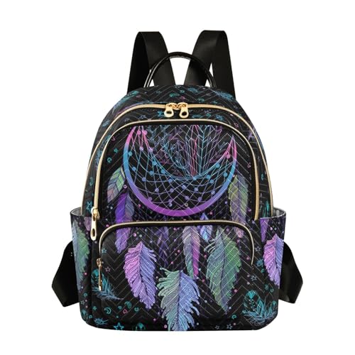 Image of Women Fashion Backpack Purse Dreamcatcher Rucksack, M | Casual Lightweight Quilted Daypack Ladies Bag for College Travel Work