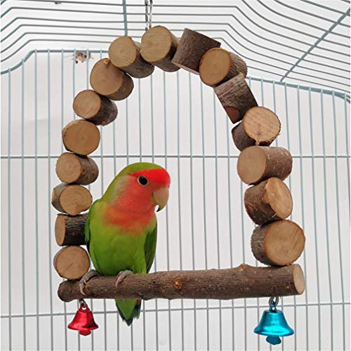 ZHER-LU Papegaai Speelgoed ladder Hangmat Swing voor Papegaai Macaw Afrikaanse Grijze Budgie Cockatoo Bell Chew Toys… - Afbeelding 6