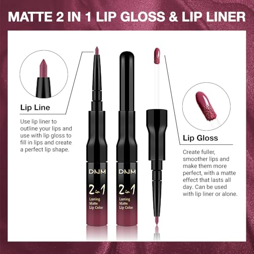 Image of evpct 1Pcs Rose Plum Neutral Matte Lip Liner and Liquid Lipstick Stain Makeup Set for women, Rose Long Lasting Smudge Proof Lipstick labiales matte mate larga duracion listip 24 hours originales, 28#