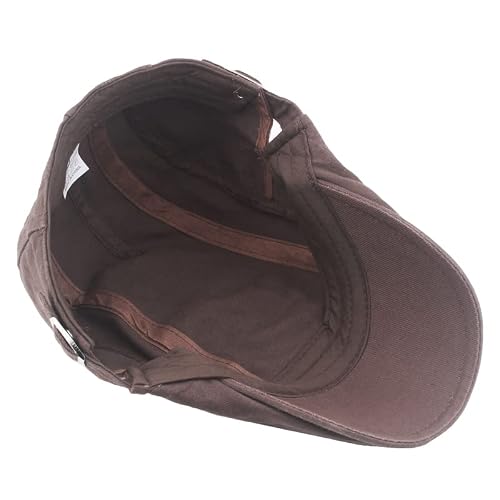 Quanhaigou Men's Cotton Flat Ivy Gatsby Newsboy Driving Hat Adjustable Irish Cabbie Ivy Driving Hunting Cap Coffee #TOP1