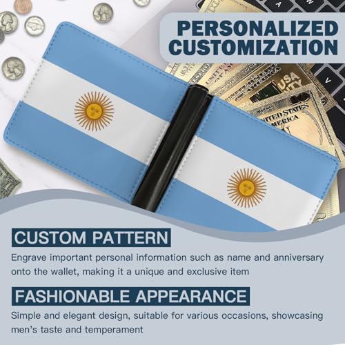 Argentina Flag Wallet Foldable Patriotic Leather Purse with Card Cash Holder for Men Women Travel Gift2
