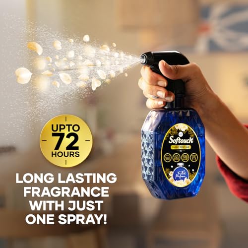 Image of Softouch Fabric perfume Spray 350 ml| Instant frgarance| Eliminates odours on Clothes, Curtains, Sofa, Cushions, Carpets, Bedding