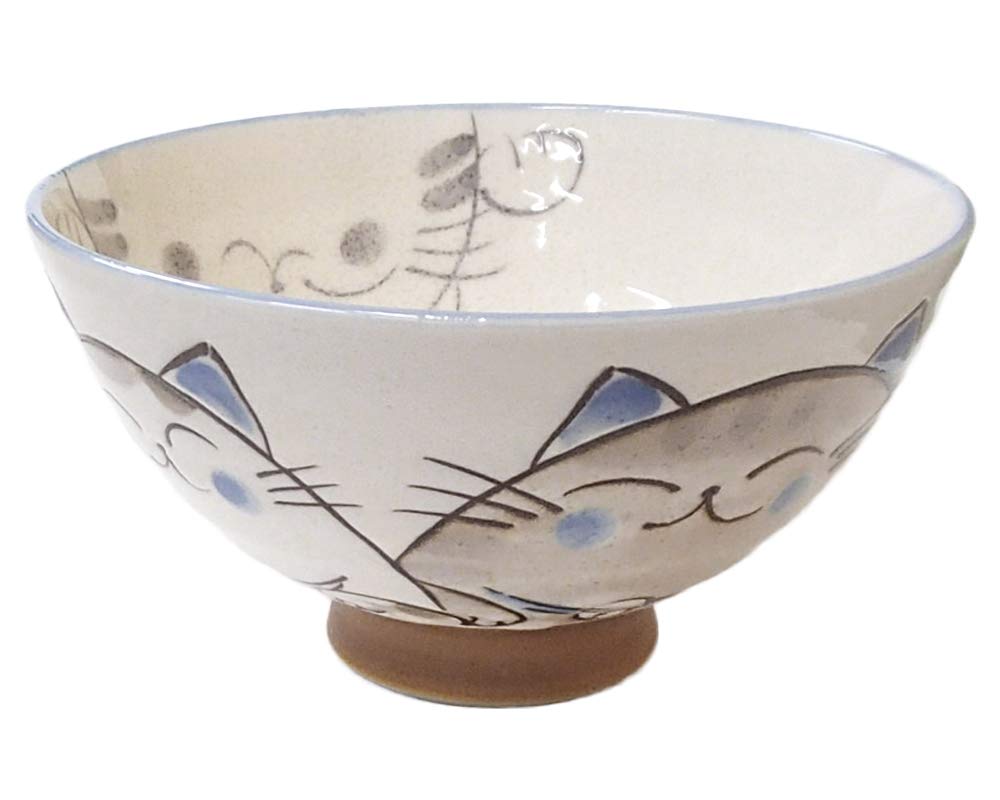 Amazon | ご飯茶碗 陶器 粉引ミケ猫 大平 和食器 美濃焼 業務用