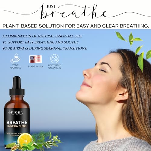 Image of Breathe Essential Oil for Diffuser - Invigorating and Refreshing Breathe Essential Oil Blend for Aromatherapy (1 Fl Oz)