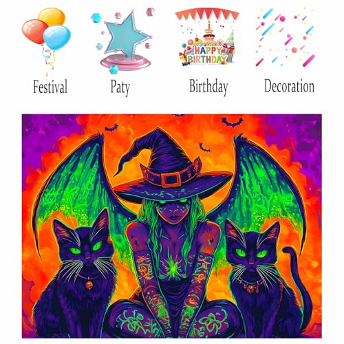 Image of Nuxovilar Gothic Witch Wall Tapestry Polyester 90.55 inchx70.86 inch In