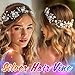 Unicra Silver Flower Hair Vine Crystal Bridal Headpiece Headbands Flower Girl Wedding Hair Accessories for Bride