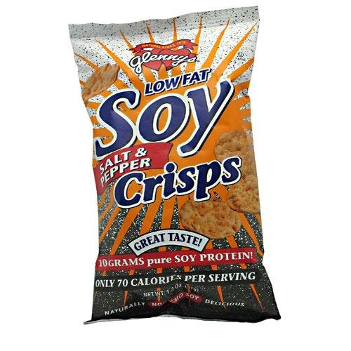 Low Fat Soy Crisps Baked Soy Chip Snack Salt & Pepper 24